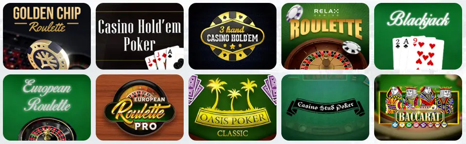 Juegos de mesa en CYBER BET CASINO